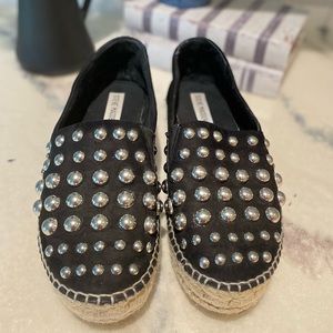 Steve Madden black studded espadrilles
